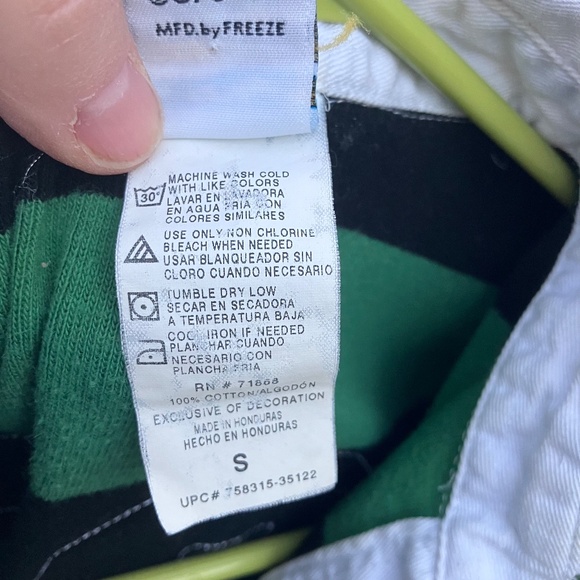 Peanuts Snoopy Distressed Striped Cropped Rugby Shirt with Collar - Picture 5 of 6